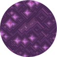 thumbnail image 1 of Ahgly Tapis Rond Lavable en Machine Intérieur Transitionnel Orchidée Foncée Violet, 5 Pieds Rond, 1 of 7