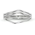 thumbnail image 3 of 14K White Gold Ring Band Fashion Open Back Polished 4-Bar, Size 5, 3 of 4