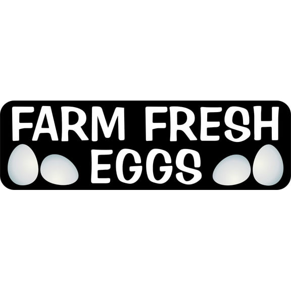StickerTalk Farm Fresh Eggs Vinyl Sticker, 10 inches x 3 inches