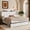 White, variant on Frostbloom Queen Platform Bed Frame with Wooden Headboard, Natural Wood Grain, Brown