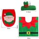 thumbnail image 4 of 3 Piezas Funda de Asiento de Inodoro de Navidad Decoraciones Navideñas Tapa de Inodoro para Tanque y Alfombrilla de Baño Juego de Decoración, Decoración de Fiesta (Elfo de Navidad) Rojo Verde, 4 of 5