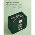 thumbnail image 3 of Joyero SONGMICS, organizador de 4 capas con tapa de cristal, color verde bosque, 3 of 8