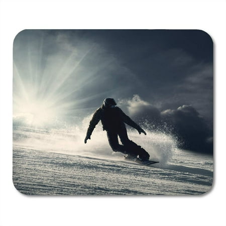 KDAGR Blue Snowboard Snowboarder Slides Down The Snowy Hill Ski Sport Winter Mousepad Mouse Pad Mouse Mat 9x10 (Best Way To Slide Down Grassy Hill)