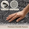 thumbnail image 6 of ODIKA 4'x6' Black Gray Ornate Floral Design Washable Area Rug Intricate Medallion and Scrollwork Pattern for Dorm Room, Small Living Stain Resistant Low Profile, Easy Care, 6 of 7