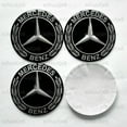 thumbnail image 2 of 4x Mercedes Benz Wheel Centre Cap Sticker 65mm Benz Hub Emblem Sticker, 2 of 5