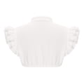 thumbnail image 5 of JGGSPWM Women's Cute Cropped Ruffling Tank V-Notch Neck Button Sleeveless Blouse Tops for Going Out White M, 5 of 6