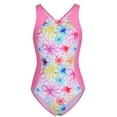 thumbnail image 1 of Charmo Color Blocked Swimwear for Girls Athletic One Piece Practice Swimsuits Racerback Competition Bathing Suits, Size 8-16, 1 of 7