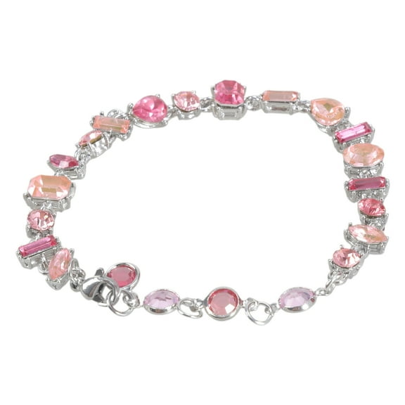 YIEMEEN Fashion Sweet Pink Crystal Bracelet Wristwear Adjustable Simple Rhinestone Beads Bracelet Elegant Wristband Jewelry