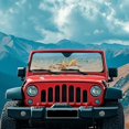 thumbnail image 3 of Jeiento Starfish Windshield Sun Visor Foldable Sunshade Aluminum Foil Sun Shield for 2007-2018 Jeep Wrangler JK JKU & 1997-2006 Jeep Wrangler TJ LJ, 3 of 6