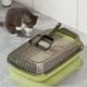 thumbnail image 4 of Arenero para Gatos Semicerrado de Lados Altos con Diseño a Prueba de Salpicaduras, Incluye Pala y Pedal Antifugas, 36,5 X 27 X 12 Cm para Gatos Grandes., 4 of 6