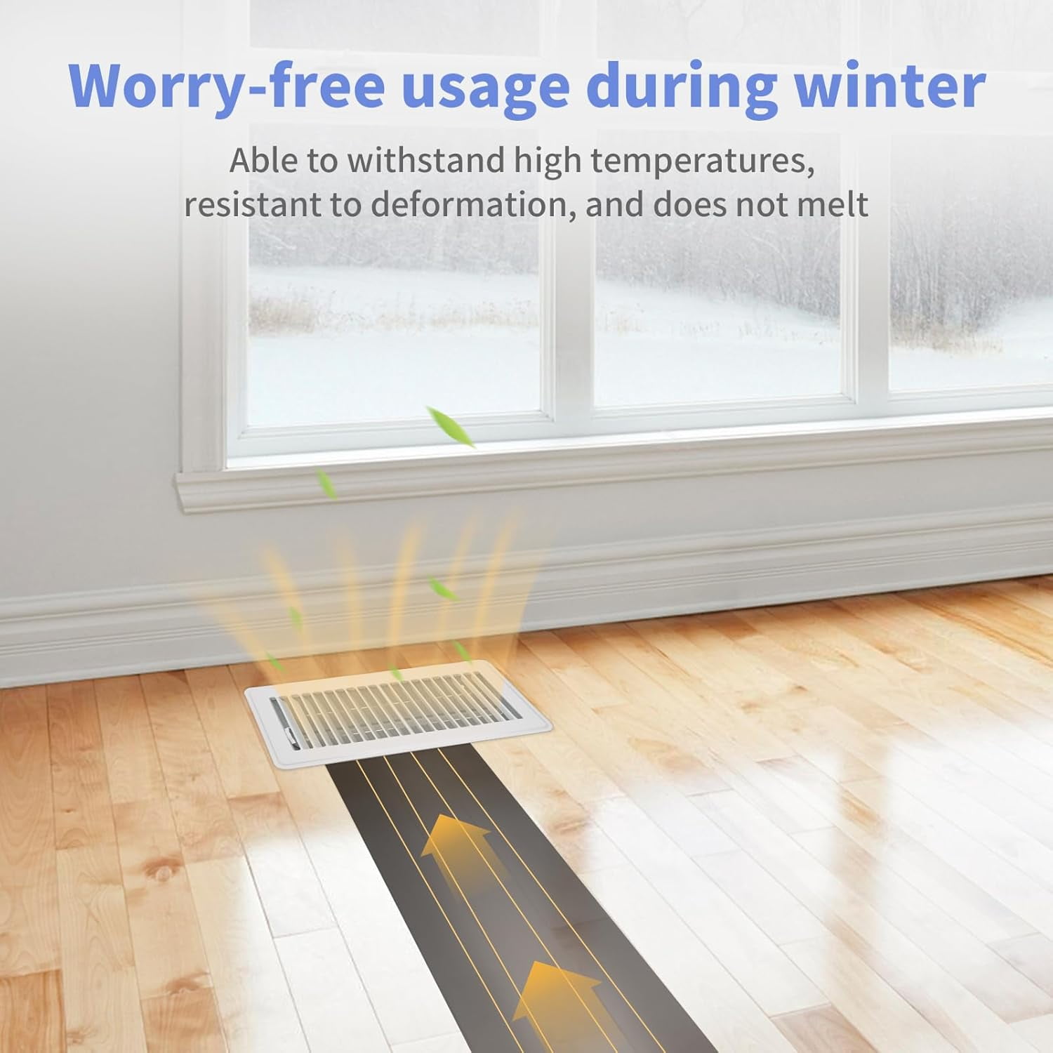 6Pack 4" x 10" Floor Register - Heavy Duty Steel Walkable Floor Vents - Easy Adjust Air Supply Lever - Vent Covers for Home (White)