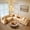 Beige, variant on Ovios 127" Modular Sofa, Oversized L Shaped Extra Deep Cloud Corduroy Sectional for Living Room, Black
