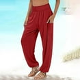 thumbnail image 1 of AherBiu Plus Size Womens Sweatpants High Waisted Stretch Lightweight Joggers Fall Solid Color Casual Trousers with Pockets, 1 of 6
