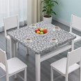 thumbnail image 3 of Gray Christmas Snowflake Pattern Square Fitted Tablecloth with Elastic Edge,Square Table Cover,Washable Elastic Table Cover for Home Kitchen Party Decor 36"x36", 3 of 6