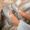 thumbnail image 6 of Gpaecead Women's Woven Mary Jane Flats Closed Toe Hollow Out Breathable Adjustable Buckle Cushioned Sole Shoes For All Day Comfort, Silver, 6 of 8