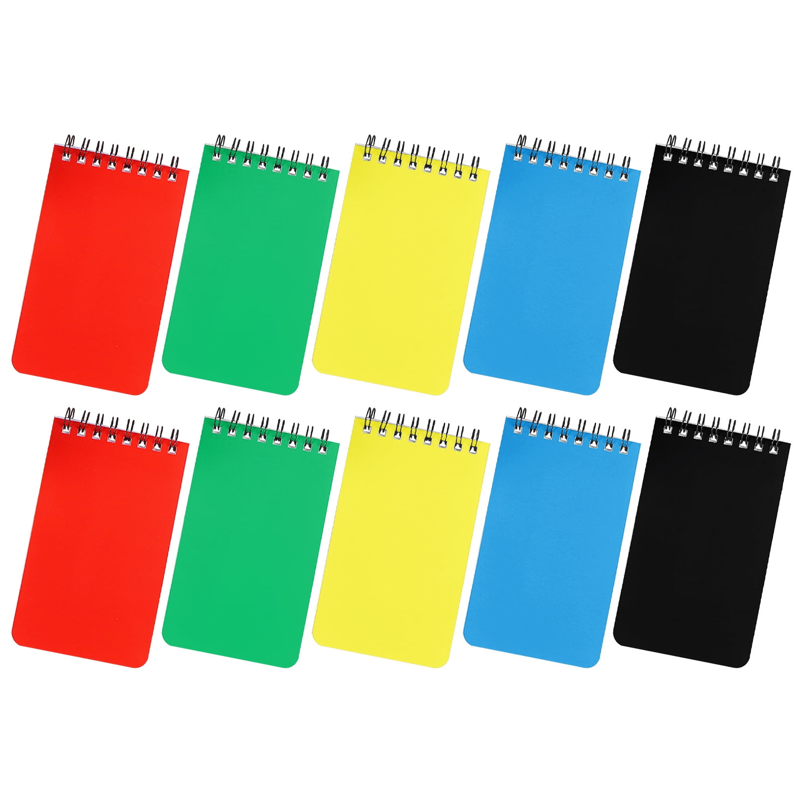 Luxshiny 10Pcs Assorted Color Mini Pocket Notebook Spiral Bound Lined Notepad for Office