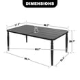 thumbnail image 4 of Nuu Garden Weather-Resistant Outdoor 61” x 37” Rectangle Metal Dining Table with Umbrella Hole, Powder-Coated Frame, Slatted Tabletop, for Patio, Garden, Backyard and Balcony, Black, 4 of 10