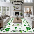 thumbnail image 4 of Shamrocks Large Area Rugs for Bedroom Living Room, Soft Non Slip Carpet Bedside Rug, Saint Patricks Day Green Clover Green White Rectangle Floor Cover Kitchen Accent Rug 5'x7' for Dining Room/Office, 4 of 9
