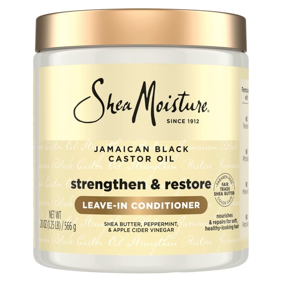 SheaMoisture Leave In Conditioner Conditioner For Hair Jamaican Black Castor Oil To Soften and Detangle Hair 20 oz