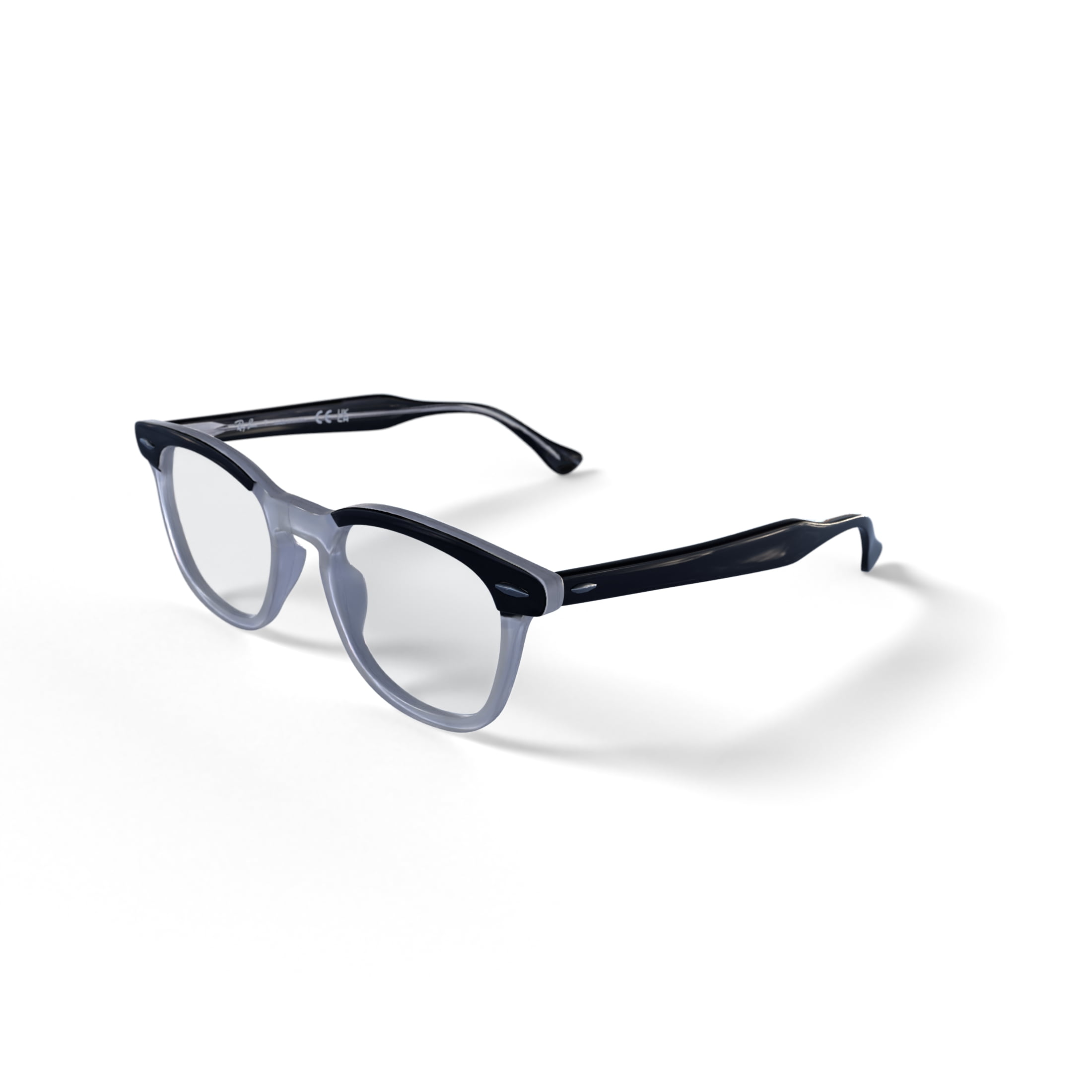 Ray-Ban Youth Size 45 0RY9098V Prescription Eyeglasses with Case, Black on Transparent