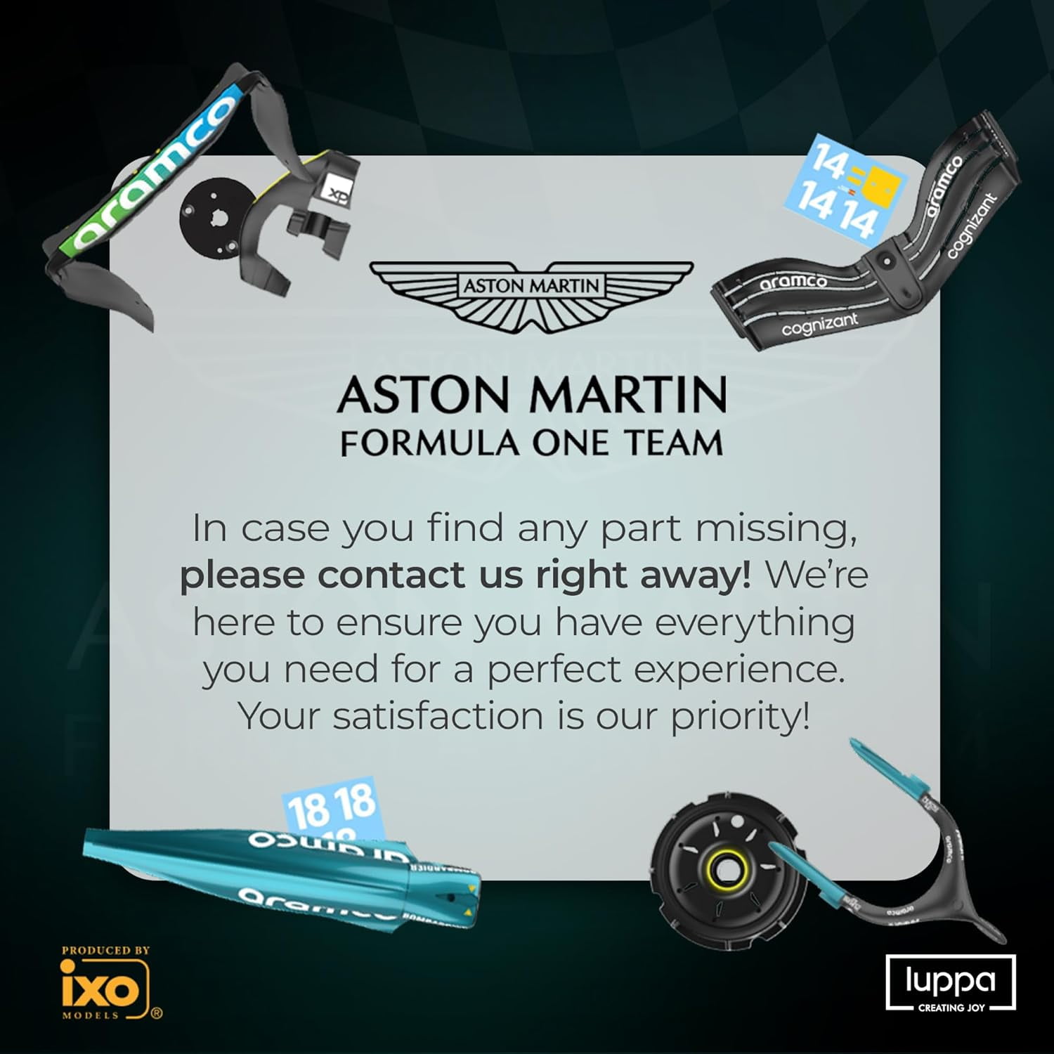 Formula 1 AMR 23 Model kit - 1:18 Scale Racing F1 AMR 23 Aramco Model Inspired by Fernando Alonso & Lance Stroll Building kit, Collectible diecast, 140 Pieces
