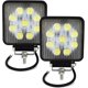 thumbnail image 1 of 2 piece 4 inch 27W Work Light LED Light Bars, Wide Beam Work Lights for Offroad Trucks SUV and 4x4 Fog Lights, 1 of 5