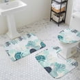 thumbnail image 3 of Summer Marine Life Bathroom Rugs Set Ocean Coral Coastal Starfish Blue Conch Teal Non Slip Absorbent Soft Bath Mats 3 Piece Set with Bathroom Rug, U-Shaped Floor Mat, Toilet Seat Cover Small Size, 3 of 9