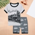 thumbnail image 2 of Toddler Boys Clothes Baby Boy Summer Outfits Kids Spring Cotton Contrast Color Printed Short Sleeved Beach 1t 2t 3t 4t 5t 6t T Shirts Tops Shorts Set Tank And With Pockets 2-Piece, 2 of 9
