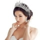 thumbnail image 2 of Tiara de boda de plata para mujer, tiaras y coronas de cristal para mujer, tiaras de boda para novia, corona de reina real, diadema de princesa, tocados de quinceañera para cumpleaños, fiesta de, 2 of 8
