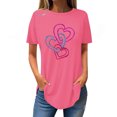 thumbnail image 2 of FAIWAD Tunique à Manches Courtes pour Femmes Col Rond Blouses Amples T-shirts Graphiques Cœur Mignon, 2 of 4