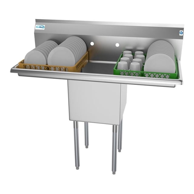 Pemberly Row 15x15x12 NSF Stainless Steel Kitchen Prep/Utility Sink in Silver