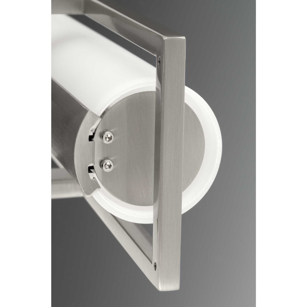 Progress Lighting Frame Collection, 1-Light Bath Vanity Fixture, Brushed Nickel, Circular Etched Opal Glass Shade