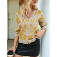 thumbnail image 2 of Women'S Leopard Print Cardigan V Neck Long Sleeve Color Block Button Down Sweater Outwear  XL, 2 of 8