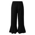 thumbnail image 6 of SONXAHE Women's Flare Hem Capris Elastic Waist Beach Daily Cropped Trousers, 6 of 8
