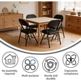 thumbnail image 3 of 12 Pack Black Leather Padded Folding Chairs - Steel Frame, No Assembly, Portable Stackable for Indoor Outdoor, 3 of 8