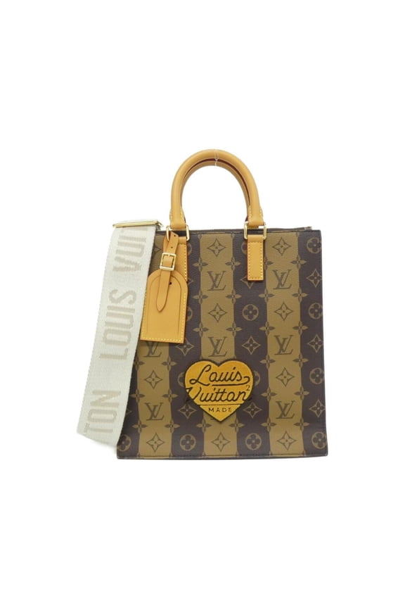 Pre-Owned Louis Vuitton Monogram Stripe (LV Squared) Sac Plat Messenger Bag M45969 Handbag
