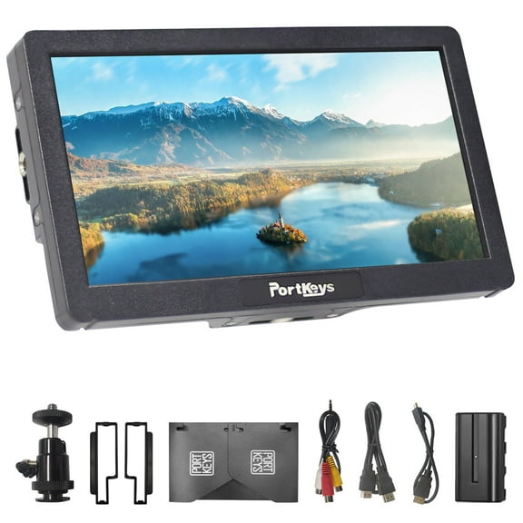 Portkeys HD7H Camera Field Monitor 7'' 1000nit High Brightness Camera Monitor with Top Shortcut Keys Suitable for NP-F 970/750/550 Battery (Not Included)