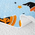 thumbnail image 5 of Homewish Spooky Halloween Twin Quilt Set,Witch Hat Skull Pumpkin Candy Spider Pattern Twin Coverlet Set,Baby Blue,2pcs, 5 of 7