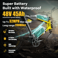thumbnail image 5 of 2D Ultra Electric Bike for Adults, 3000W Peak Motor 32MPH Off-Road E Bike, 48V 45Ah Battery, 200-Mile Range, 20" x 4.0 Fat Tires, Shimano 7-Speed, Yellow, 5 of 10