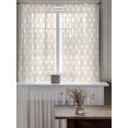 thumbnail image 4 of Beige White Polka Dots Tier Curtains 45 Inch Length,Sheer Curtains for Bedroom Living Room Window Modern Abstract Art Rustic Rod Pocket Drapes Kitchen Curtains Small Half Window 27.5"x45" 2 Panels, 4 of 7