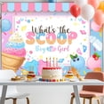 thumbnail image 3 of 10x8ft Whats The Scoop Gender Reveal Backdrop Boy or Girl Ice Cream Gender Reveal Party Decorations Background Summer Pink Blue Baby Shower Party Banner Supplies, 3 of 8