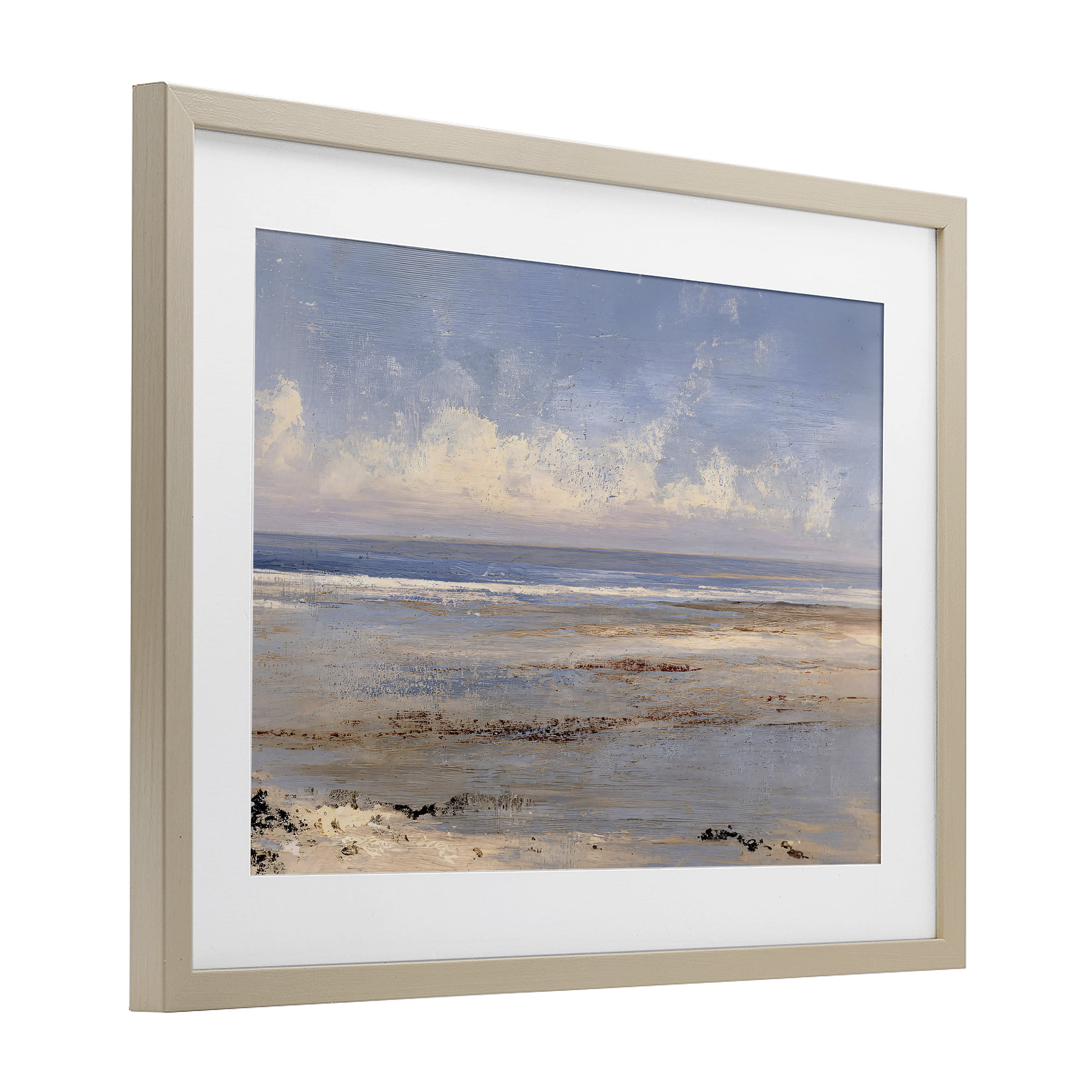 Stupell Industries Rustic Ocean Horizon Impression Birch Framed Print Under Glass, design by Jacky Ngan
