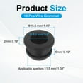 thumbnail image 2 of 18pcs Wire Grommet, 11.5mm Mounting Dia Plastic Grommets Cable Snap Bushing Cable Mounting Hose Bushing Grommet Protector Fasteners Locking Silicone for Wire Cable Hose, Black, 2 of 6