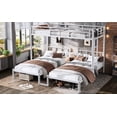 thumbnail image 2 of URTR Metal Twin Triple Bunk Bed, Noise Reduced Structure, Space Saving, Convertible Metal Frame, Separates into 4 Twin Beds, White, 2 of 6