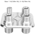 thumbnail image 3 of Yazoeia A/C Bulkhead, Car 4-Port Air Conditioning Bulkhead Hose Fitting Universal Modification Replacement for Performance(Silver) CJC912-140002, 3 of 9