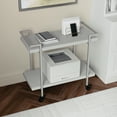 thumbnail image 4 of Martha Stewart Liam Mobile Office Storage and Printer Cart, Gray, 31.50"W x 14.25"D x 16.5"H, 4 of 14