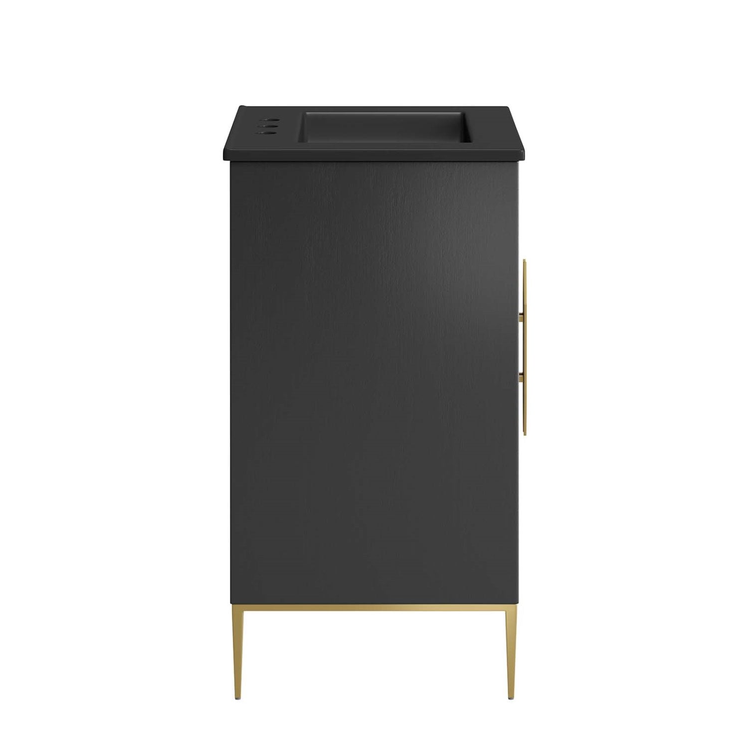 Sink Vanity Cabinet, Black, Wood, Hotel Bedroom Bathroom, Modern Contemporary HB34666