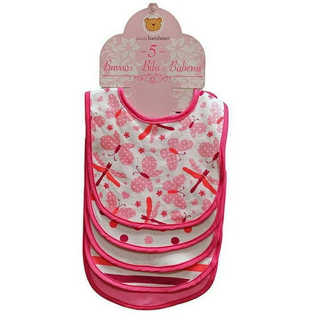 Piccolo - Bambino 5-pack Cotton Bibs, Gi
