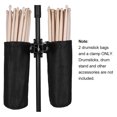 thumbnail image 4 of Bolsa porta baquetas doble en tela Oxford, práctica y resistente, ideal para bateristas, color negro, con gancho ajustable para fijación en soporte de batería, capacidad para hasta 8 pares de, 4 of 6