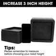 thumbnail image 6 of MQ Bed Risers 3inch, Adjustable Furniture Risers 3/6/9 inch. Heavy Duty Oversized Bed Legs Risers Can Up to 6000 lbs - Chair Risers,Sofa or Table Risers (Black 6 Pack), 6 of 8